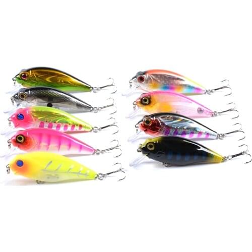 9pcs Floating Crankbait Fishing Lure 8cm 11g Isca Artificial Plastic Hard Bait Bass Minnow Wobblers 3D Eyes Pesca Carp Fishing