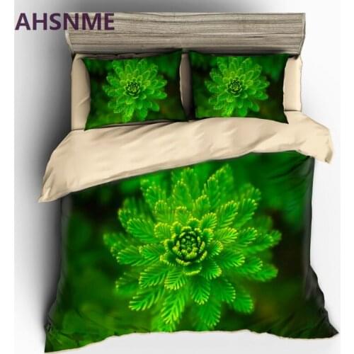 AHSNME Green Cedar Pattern Bedding set Green Quilt Cover High-definition Print Home Textiles Multi-Country Size Adaptation US/AU