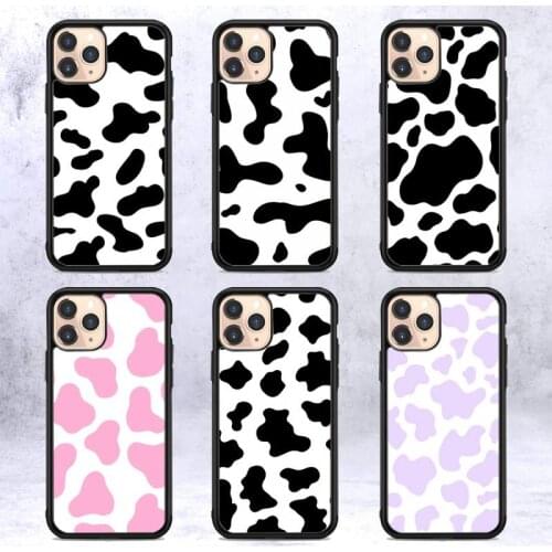 Cow Print Black White Phone Case for iPhone 12 mini 11 pro XS Max X XR 6 7 8 plus SE20 High quality TPU silicon cover