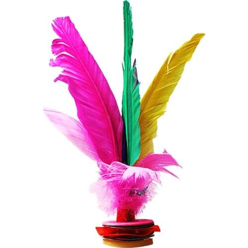 Colorful Chicken Feather Shuttlecock Adult Kids Sports Exercise Fancy Handwheel Foot Kick China Jianzi Fitness Equipment