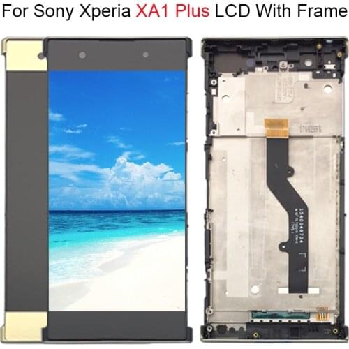 For Sony Xperia XA1 Plus G3412 G3416 G3426 LCD Display With Frame Touch Screen Assembly Replacement 100% Tested