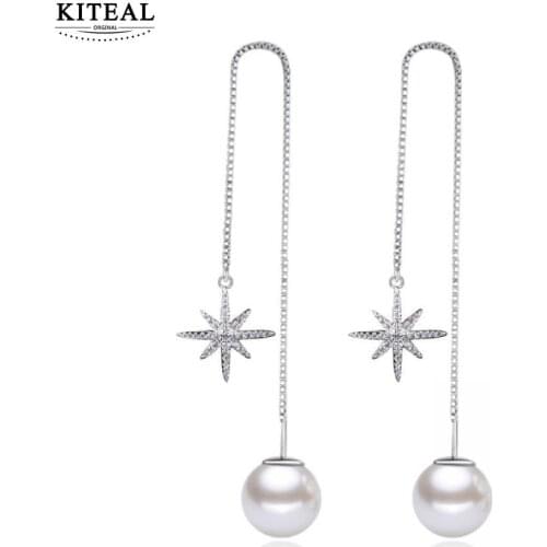 KITEAL New Sale Girlfriend earring Snowflake Pearl fashion style oorbellen Fashion Popular Luxury Jewelry