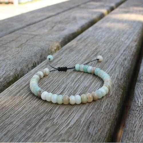 Tiny Elephant 4*6MM Rondelle Amazonites Spacer Lucky Wrap Bracelet Self Discovery Yoga Inspirational Jewelry Friendship
