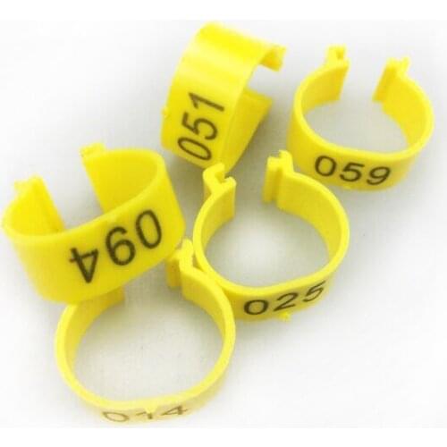 NO.001~100 Chicken Hen Pigeon 2.5cm Foot Rings Leg Poultry Dove Birds Chicks Duck Parrot Poultry Farming Equipment