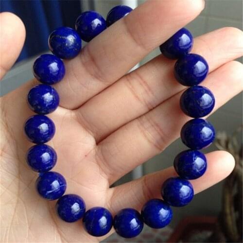 Fashion Stretch Bracelets For Women Charm Genuine Blue Lapis Lazuli Round Beads Jewelry Natural Stone Bracelet 11mm