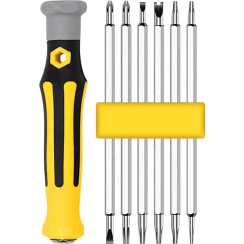 6 IN1 Dual-Head Screwdriver Set Strong Magnetic Quick Load Mechanism Screwdrivers Bit Set Portable Hand Tools For Home Repairing