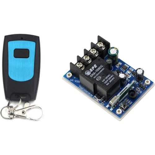 New Style Wide Voltage DC 12V 24V 36V 48V 30 A 1 Channel RF Wireless Remote Control Receiver with Waterproof Transmitter 315/433