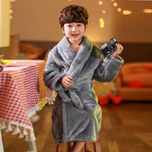 MudiPanda Autumn Winter Kids Sleepwear Robe Childrens Bathrobe For Girls 2020 Flannel Warm Pajamas For Boys 2-14 Years Teenager