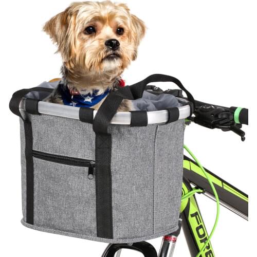 Bicycle Front Basket Removable Waterproof Bike Handlebar Basket Pet Carrier Frame Bag Cycle Biking Front Baggage