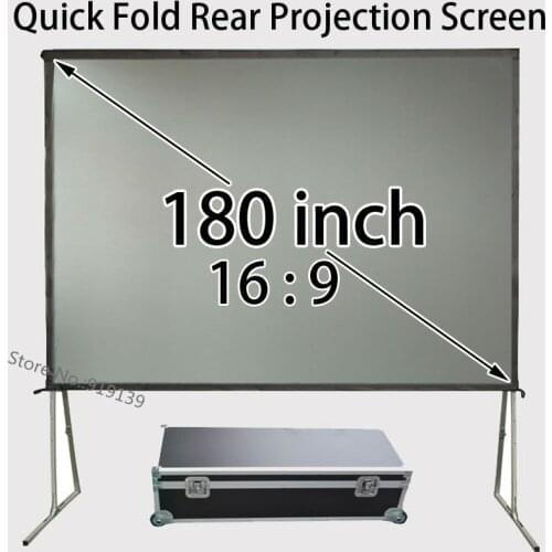 Durable Fast Folding 180-inch Projection Screen Rear Fabric With Travel Carry Case For Big Party Show