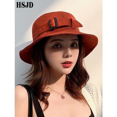 Female Summer Wide Brim Belt Decorated Sun Hat 2019 New Fashion Casual Women Foldable Beach hat Anti-UV Cotton Sunscreen Cap