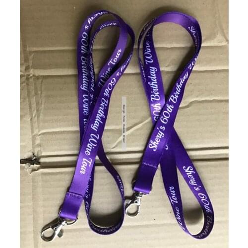 Custom 3/8" width National Flag Imprint Cheap Heat Transfer Polyester Lanyards Wine Party Text Print Meeting Lanyards