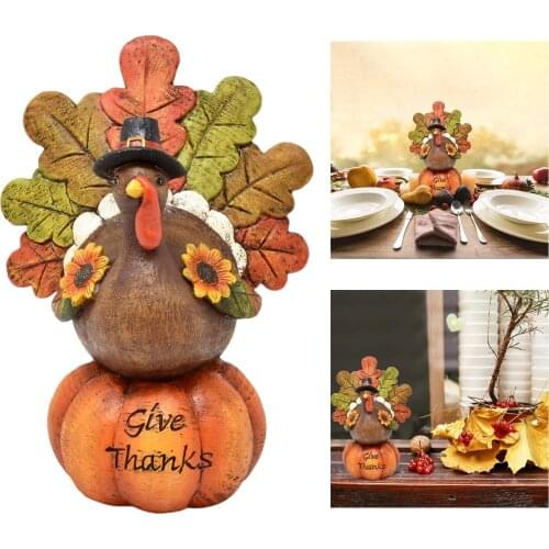 Thanksgiving Pumpkin Turkey Indoor Outdoor Resin Statue Autumn Fall Thanksgiving Harvest Garden Porch Patio Hallway Home Decor