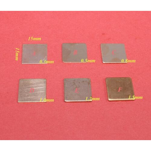 ChengHaoRan 15x15x0.3/0.5/0.8/1.0/1.2/1.5mm DIY Copper Shim Thermal Pad Heatsink Sheet For Laptop GPU CPU VGA Chip RAM cooling