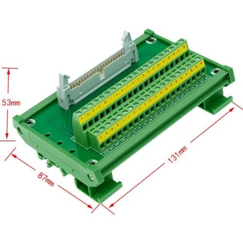 IDC40 male to 40P terminal block breakout board idc 40 connector PLC relay adapter DIN Rail Mounting 2row C45 35mm