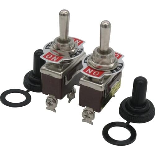 TWTADE 2pcs Momentary Toggle Switch Rocker Heavy Duty 20A 125V SPDT 3 Position (ON)-OFF-(ON) TEN123