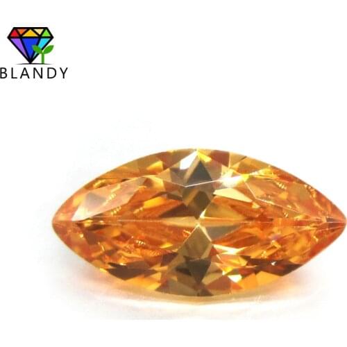 Wuzhou Cubic Zirconia Stones Champagne 5A 1.5x3~10x20mm Marquise Shape CZ Stone Synthetic Gems