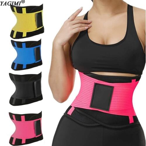 YAGIMI Fitness Belt Body Shaper Waist Trainer Trimmer Corset Waist Belt Cincher Wrap Workout Shapewear Slimming Plus Size S-3XL