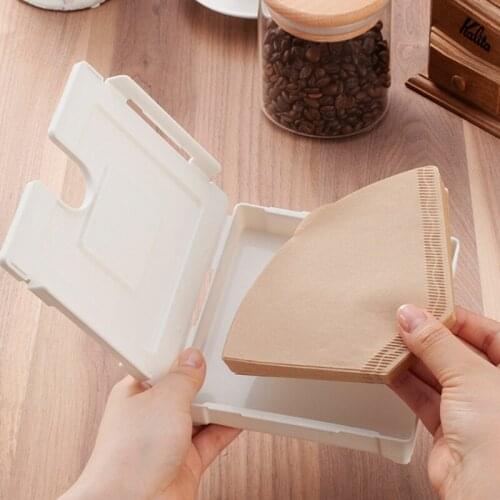 Japan Coffee Filter Paper Storage Box Refrigerator Pasted with Magnet V60 Coffee Filter Paper Fan Filter Paper Dustproof Box