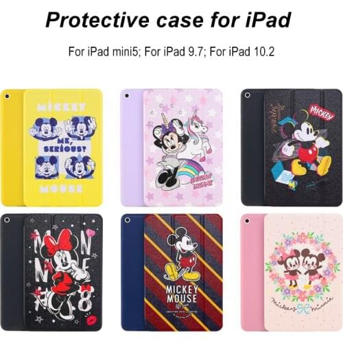 Disney Protective Dase for iPad mini5/9.7/10.2 Smart sleep Shockproof Dustproof Portective Cover for iPad
