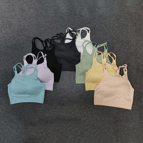 Female Sports Bras Shockproof Running Underwear Solid Color Underwear Beauty Back Bras High Impact Active Underwear Fitness Bras