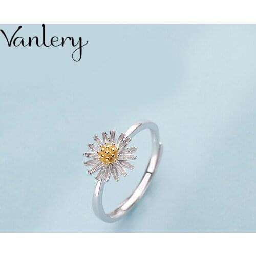 Personality Exaggerated Gothic Daisy Flower Rings For Women Charm Engagement Jewelry Girls Open Finger Knuckle Rings