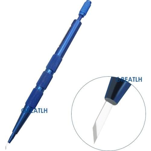 1set Sapphire Double Edge Blade Titanium Handle Veterinary Ophthalmic Instrument Eye Tools