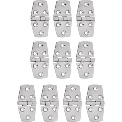 10pcs Boat Marine Stainless Steel Cast Door Cabin Stamp Strap Hinge 3 x 1-1/2 inch