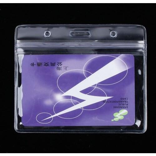 10pcs/pack Transparent Pvc Card Holder Protector Bus Card Case Student Bank Protective Cover Vinyl Plastic Id Card Badge Holder