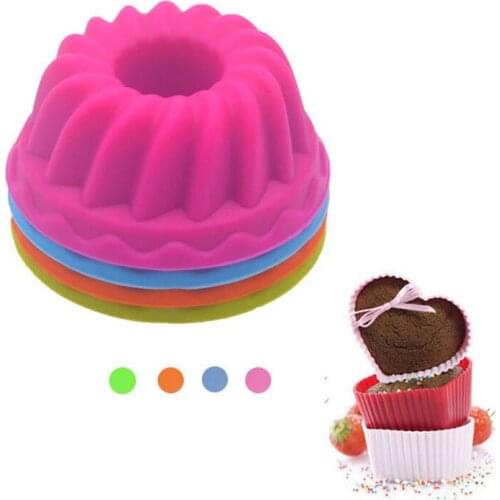 12PCS/Pack Mini Cake Silicone Mold Fondant Pan 3D Muffin Cupcake Pumpkin Form Kitchen Baking Pastry Tools Cake Decorating Tools