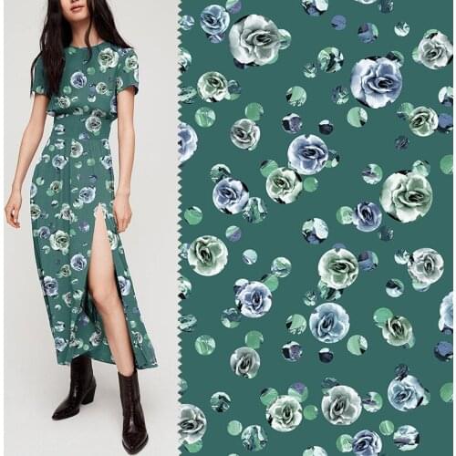 2020 Spring and Summer Fashion Plain Chiffon Fabric Polka Dot Printing Woven Dress Shirt DIY Cloth Wholesale Customization