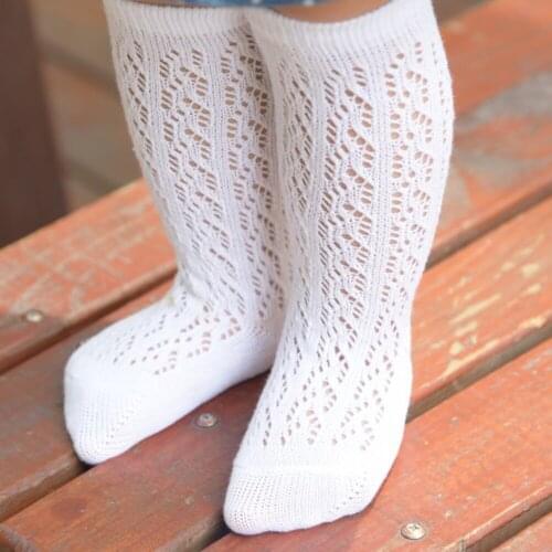 2021 Newborn Baby Infant Girls Fishnet Stockings Non-Slip Knee High Lace Summer Thin Stockings Princess Long Tube Booties 0-4T