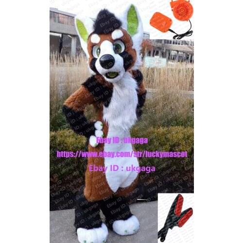 3-D Eyes FREE Fans Digitigrade Bent Legs Fursuit Fullsuit Panda Teen Costumes BROWN Dog Fox Furry Suit Custom For Child Adult