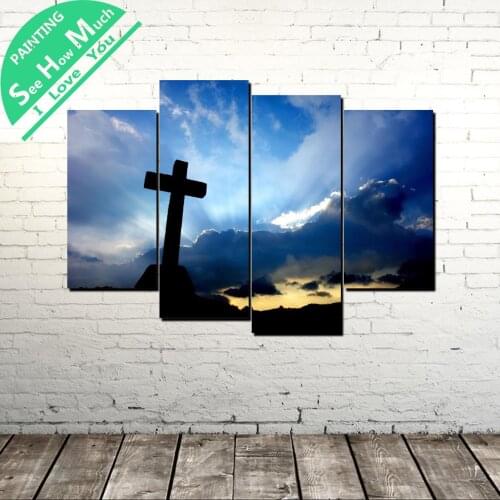 4 Piece Catholic Religion Canvas Art Decorative Picture Wall Poster Modern Wall Picture for Living Room Posters and Prints