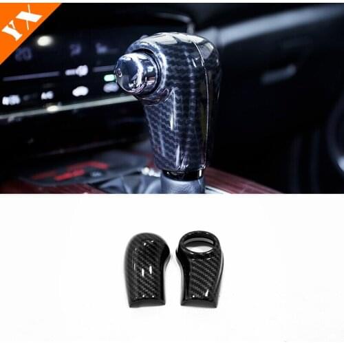 ABS Carbon fiber for Honda VEZEL HRV HR-V Car Gear shift Level Handle Knob Handshake Cover Trim 2015 2016 2017 Accessories 2pcs