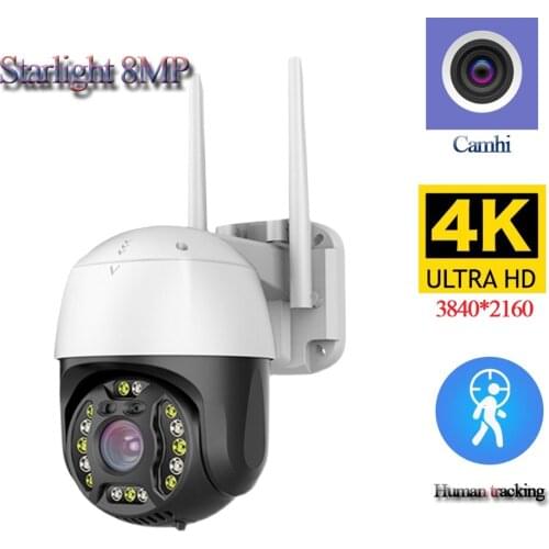 4K H.265 8MP Starlight Wireless Network Camera CCTV Speed Dome WIFI IP Home Security Camera Sony IMX415 Onvif RTSP Two-way Audio