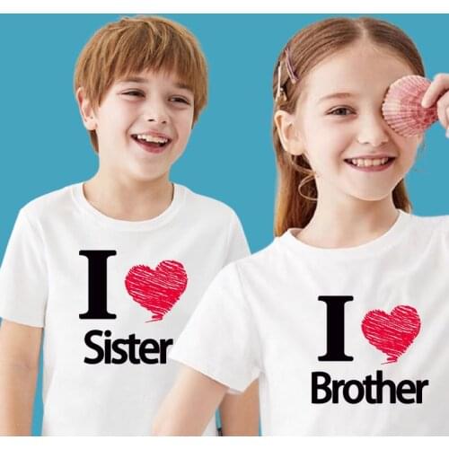 Big Brother Sister Little Brother Sister Set Sibling Matching Outfits Kids Baby Toddler Boy Girls Love T Shirt Summer Clothes