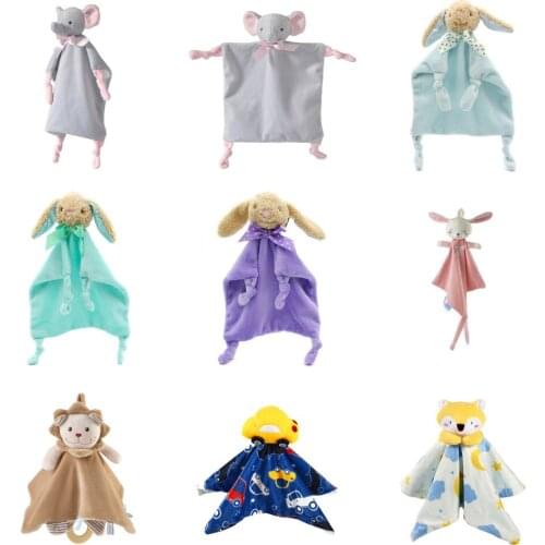 Baby Infant Animal Soothe Appease Towel Cartoon Plush Toys Bear Rabbits Appease Dolls For Newbrons Soft Stuffed Comforting Towel