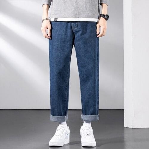 6-Color MenS Wide-Leg Jeans 2021 Autumn New Trendy Fashion Loose Casual Straight Denim Trousers Male Youth Brand Classic Pants
