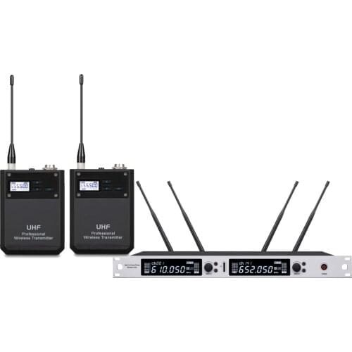 EM6000 Best UHF Pro Dual-Channel True Diversity Wireless Microphone System 400 m High Range Mini Body-pack 2 Cardioid Headset