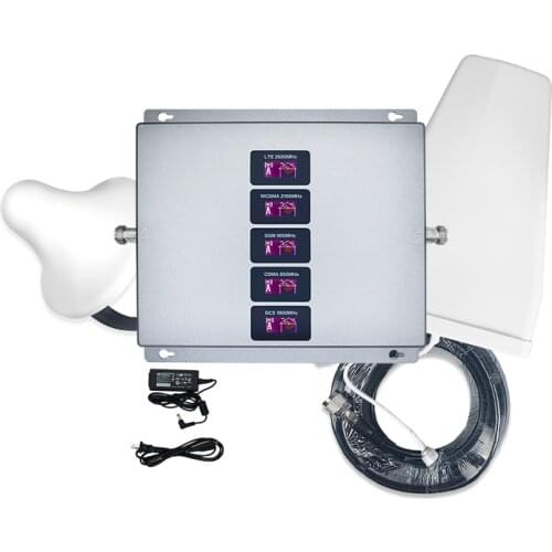 Factory manufacturing Signal Booster Antenna Five Band 800 900 1800 2100 2600 mhz Booster 2g 3g 4g lte repeater