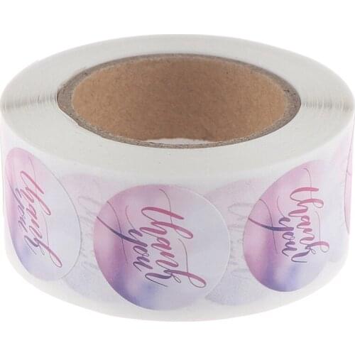 Thank You Sticker Seal Labels Round Blurred Background 500 Labels Sticker Per Roll For Package Personalized Stationery Stickers
