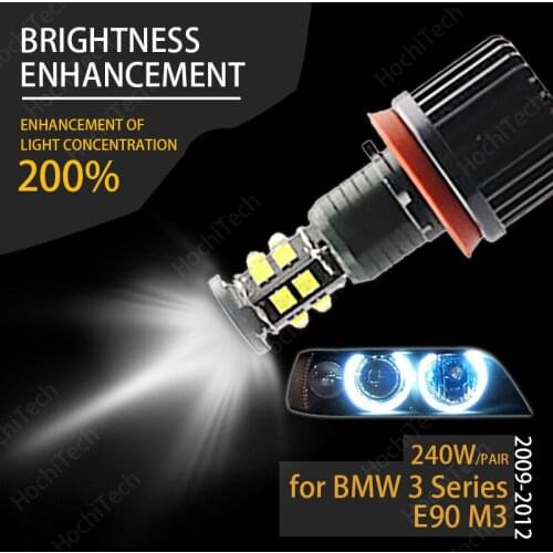 For Angel Eyes 120W h8 Super White 6000k Halo Ring LED Light for BMW 2009-2012 3 Series E90 M3 Super Bright