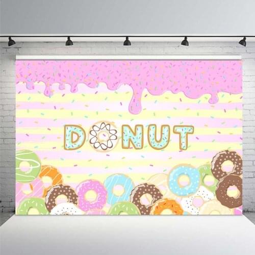 Mehofoto Donut Party Supplies Photography Backdrop Happy Theme Parties Photo Background Grow Up Sprinkles Kids Backdrops