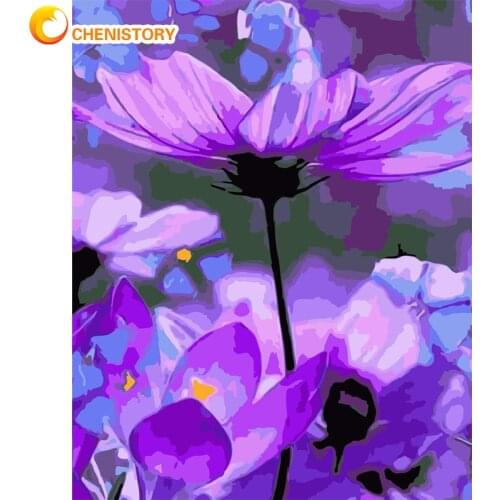 CHENISTORY Frame DIY Painting By Numbers Flowers Modern Wall Art Picture By Number Acrylic Canvas By Numbers For Diy Home Decors
