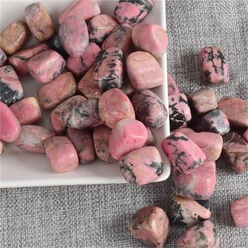 Natural gemstone pink rhodonite gravel crystal healing stones for home decoration