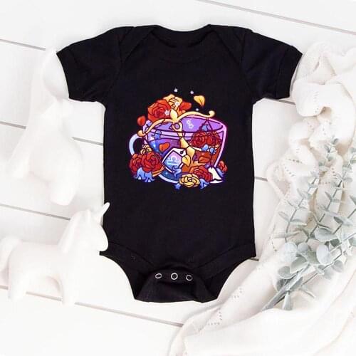 Flowers Aesthetic Clothes Baby Girl Body Fashion One-Pieces Onesie Black Ropa De Bebe Summer Infant Boy Outfits Breathable Cool