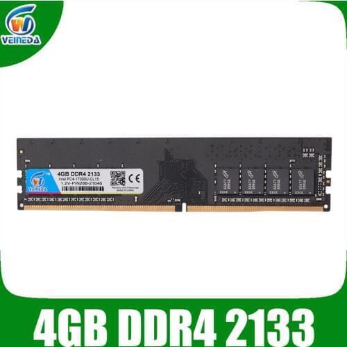 VEINEDA Ram ddr4 4gb ddr4-2133 For dimm ddr4 ram memory compatible all Intel AMD Desktop PC4-17000 284pin