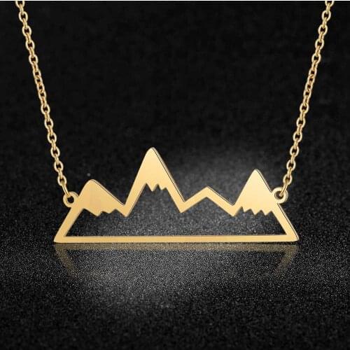 100% Stainless Steel Moutains Fashion Necklace for Women Personality Jewellery Female Trendy Jewelry Wedding Party Necklaces
