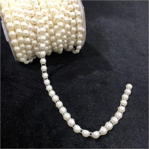 Half Pearl Beads Cream Ribbon 6mm 5 metre хна для мехенди henna bride veil welon